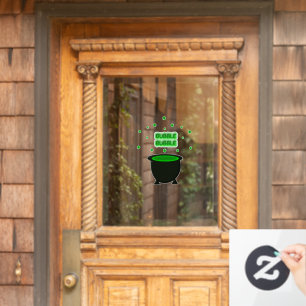 Cauldron and Bubbling Green Brew Halloween Window Cling