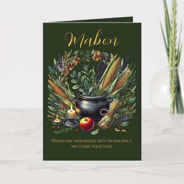 Cauldron And Corn Mabon Ritual Invitation Card (Front)