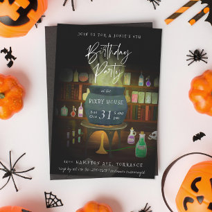 Cauldron Brewing Halloween Birthday Party Invitation