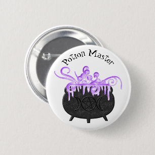 Cauldron Bubbles Potion Witch Brew Pagan Magick 6 Cm Round Badge