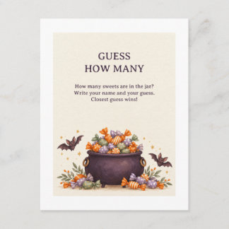 Cauldron Count Halloween Candy Guessing Game Card