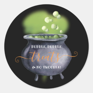Cauldron Halloween Party Treats Sticker