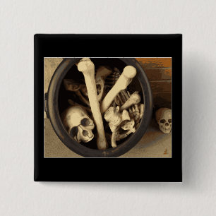Cauldron of bones. 15 cm square badge