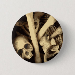 Cauldron of bones. 6 cm round badge