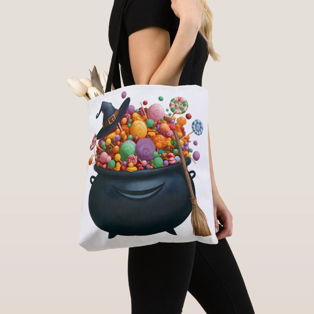 Cauldron Of Giggle & Gummies Tote Bag (Close Up)