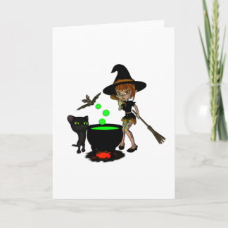 Cauldron Witch Card