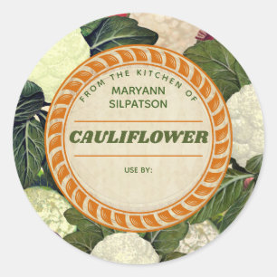 Cauliflower canning personalised homemade by classic round sticker