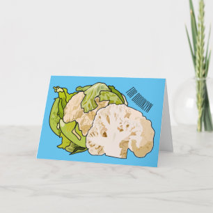 Cauliflower cartoon illustration card