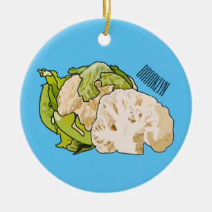 Cauliflower cartoon illustration ceramic tree decoration