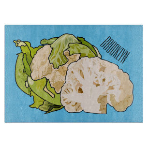 Cauliflower cartoon illustration cutting board