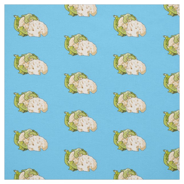 Cauliflower cartoon illustration fabric (Swatch)