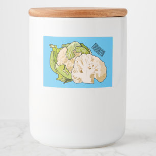 Cauliflower cartoon illustration food label