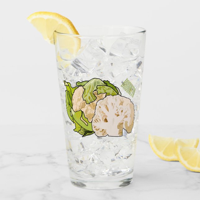 Cauliflower cartoon illustration glass (Front Ice)