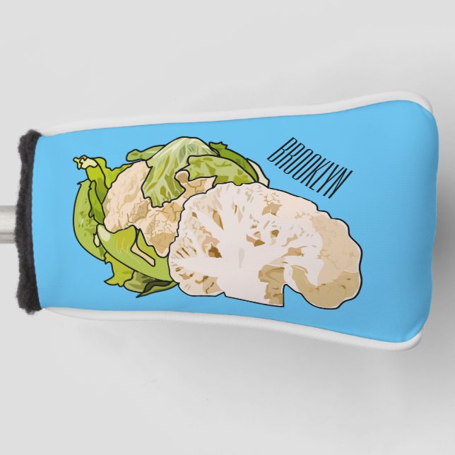 Cauliflower cartoon illustration golf head cover (Front)