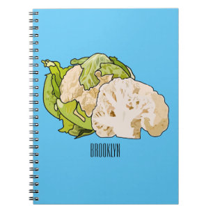 Cauliflower cartoon illustration notebook