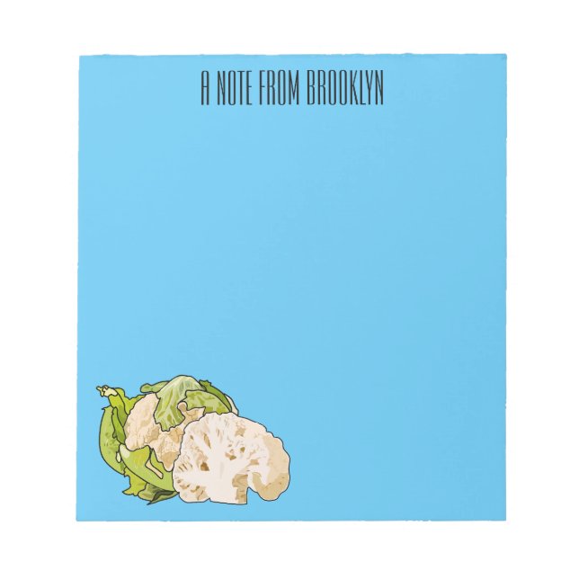 Cauliflower cartoon illustration notepad (Front)