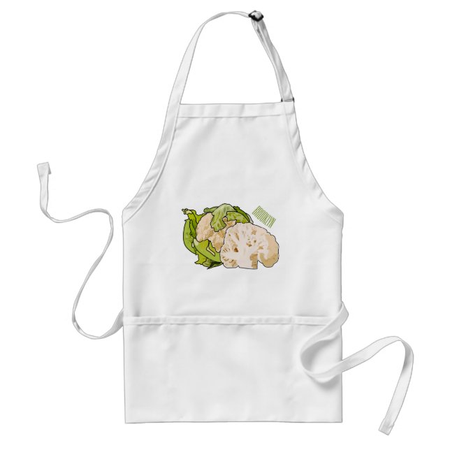 Cauliflower cartoon illustration standard apron (Front)
