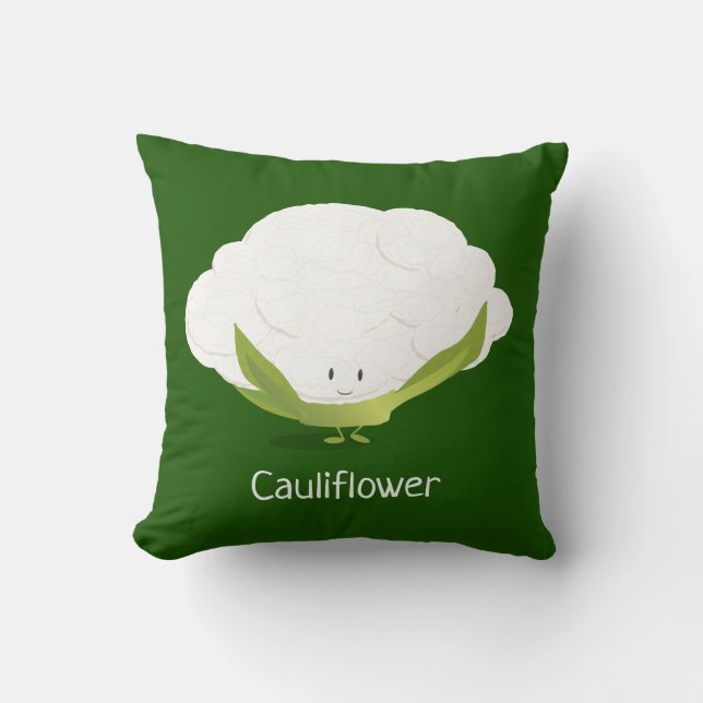 Cauliflower character | Throw Pillow (Front)