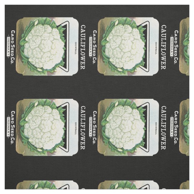 Cauliflower Seed Packet Label Fabric (Swatch)
