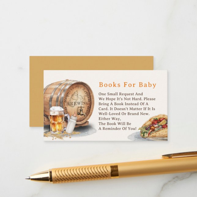 Causal Tacos Beer Books for Baby Enclosure Card (Front/Back In Situ)