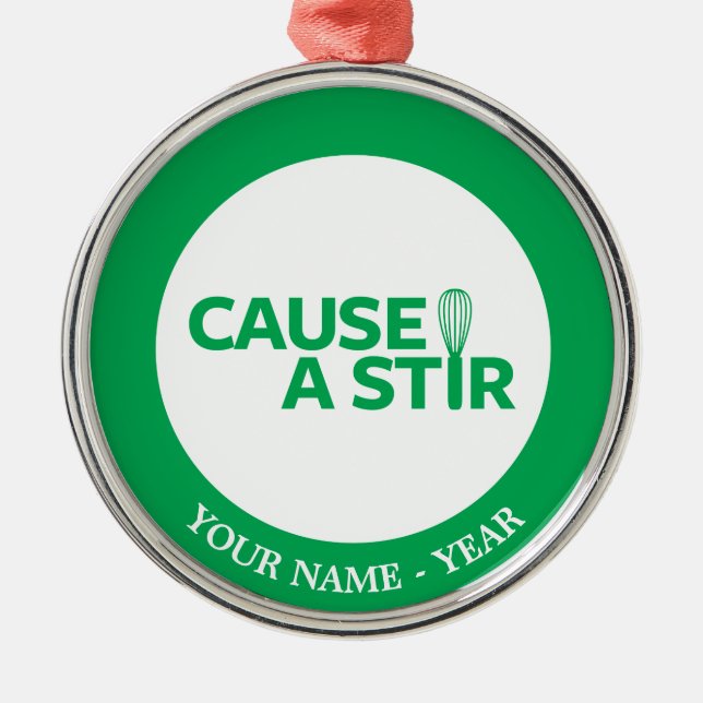 Cause a Stir Metal Tree Decoration (Front)