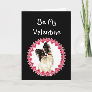 Cause I Woof Love You Papillon Valentine Holiday Card
