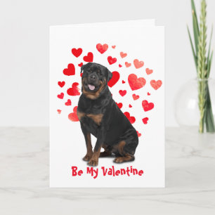 Cause I Woof Love You Rotweiler Dog  Valentine Holiday Card