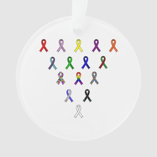 Cause Ribbon 15 Causes Ornament (Front)