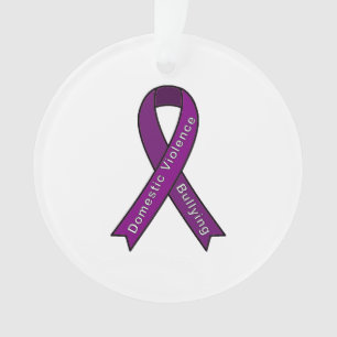 Cause Ribbon Domestic Violence and Bullying Orname Ornament