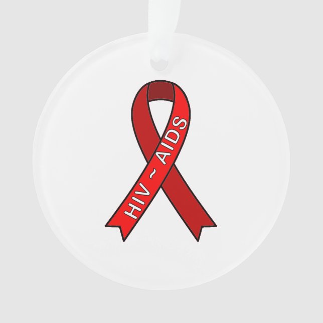 Cause Ribbon HIV AIDS Ornament (Front)