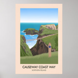 Causeway Coast Way Hiking Trail Travel Poster
