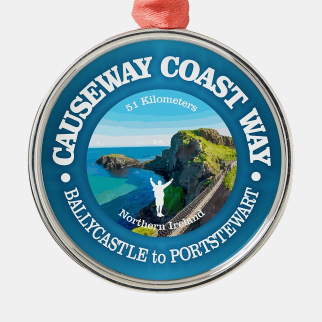 Causeway Coast Way (rd) Metal Tree Decoration (Front)