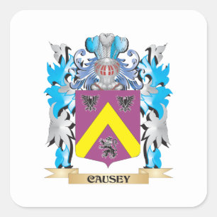Causey Coat of Arms - Family Crest Square Sticker