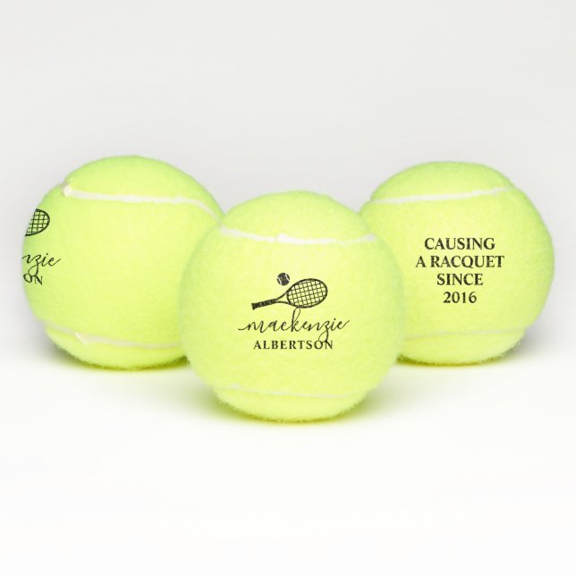 Causing a Racquet Since Personalised  Tennis Balls (Multi)