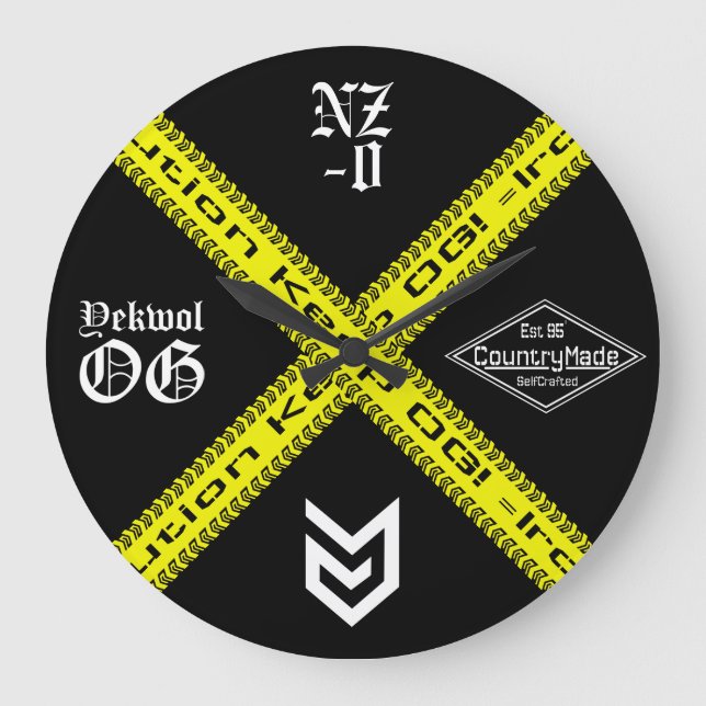 Caution Acrylic Wall Clock (Front)