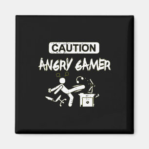 Caution Angry Gamer Computer Funny Video Game Gift Magnet