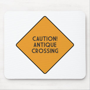 Caution! Antique Crossing Mouse Mat