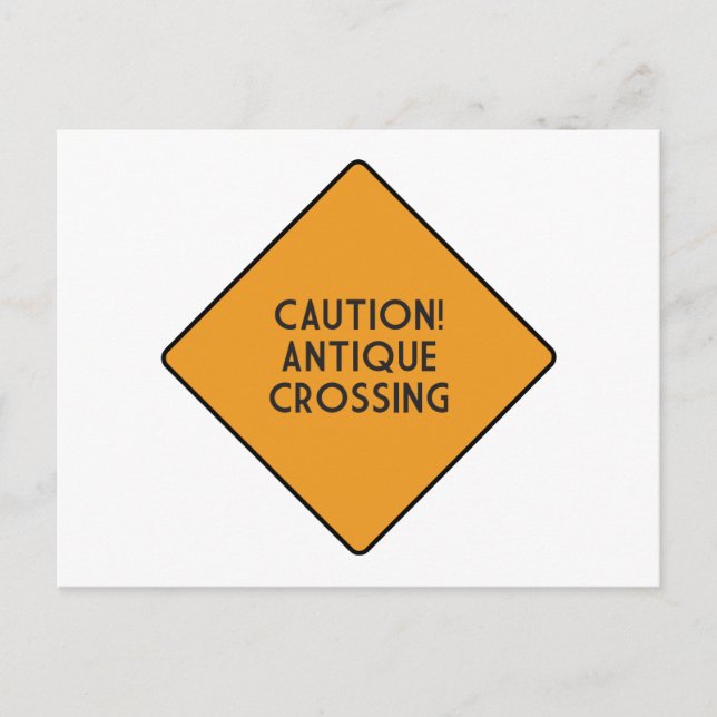 Caution! Antique Crossing Postcard (Front)
