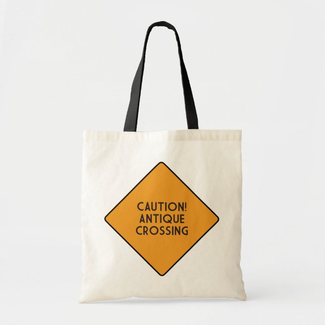 Caution! Antique Crossing Tote Bag (Front)