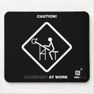 Caution Architect at Work Mouse Mat