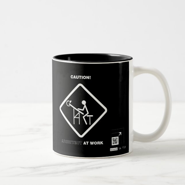 Caution Architect at Work Two-Tone Coffee Mug (Right)