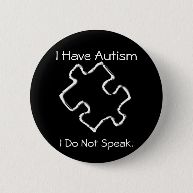 Caution Autism 6 Cm Round Badge (Front)