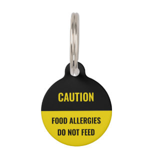 Caution black yellow custom dog Name Info Pet Tag