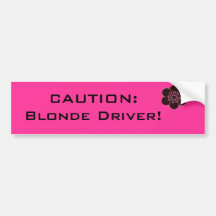 Caution Blonde Driver Bumper Sticker