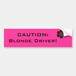 Caution Blonde Driver Bumper Sticker