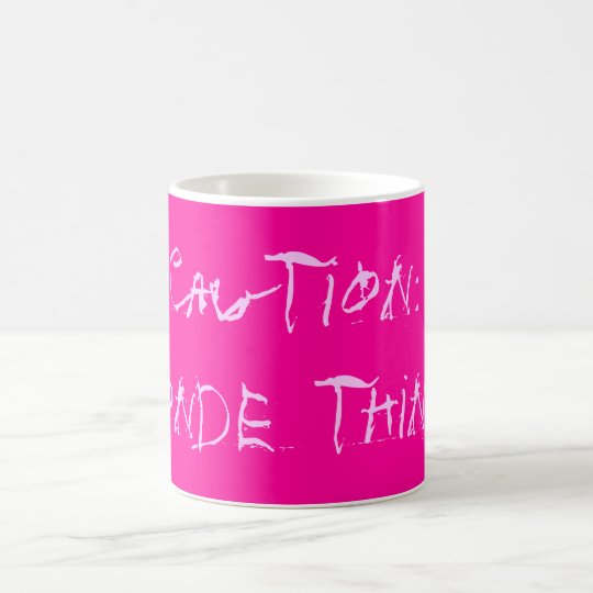 Caution: blonde thinker coffee mug