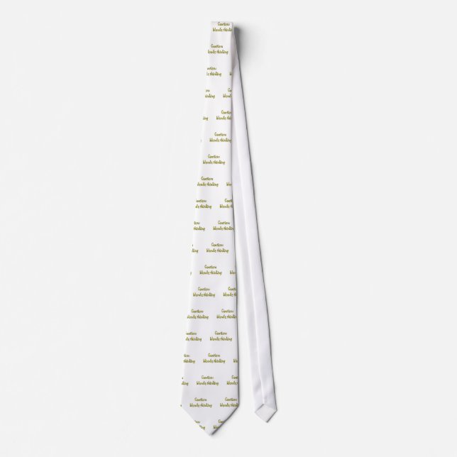 caution blonde thinking tie (Front)