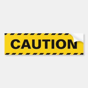 Caution Bumper Sticker
