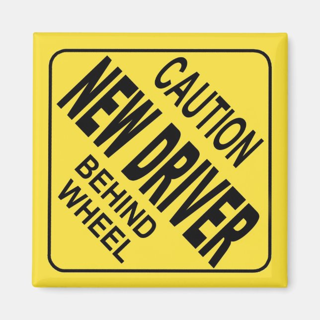 caution car magnet (Front)