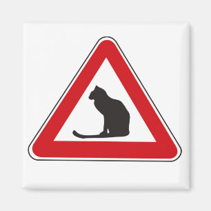 Caution Cats, Traffic Sign, Italy Magnet